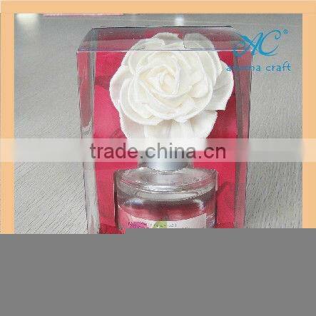 2015 natural home air freshener round shape glass reed diffuser bottle aromatic diffuser