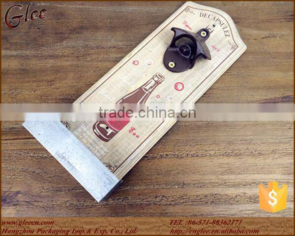 antique color wooden material bottle opener for bar