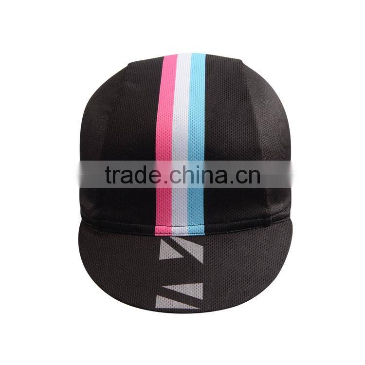 Custom breathable bicycle hat dry fit sublimation coolmax 100%polyester blank cycling caps hats manufacturer