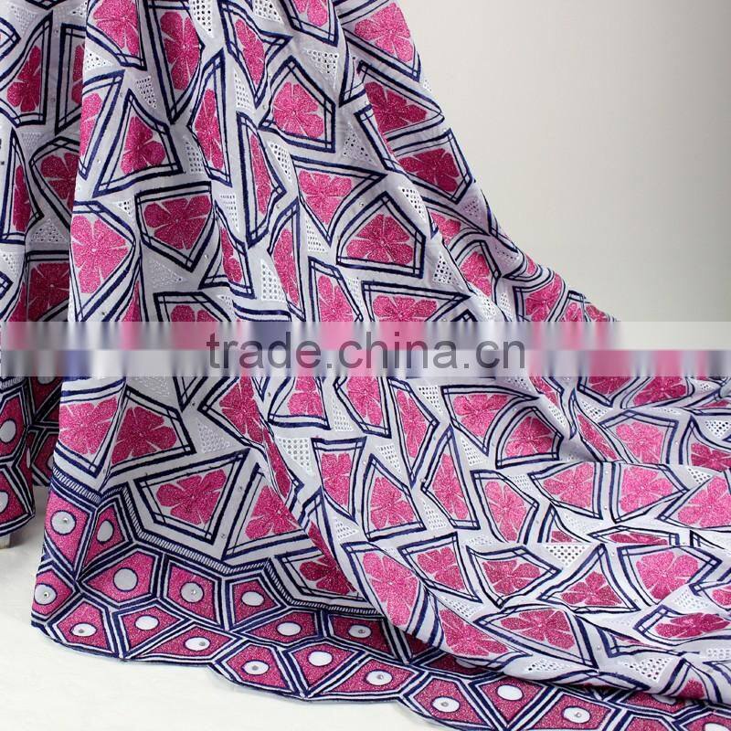 African Fashion Embroidery Lace SL03003-2 New Design Beaded Swiss Voile Lace