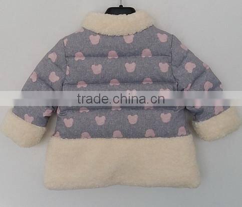 2016 winter little girl printed cute faux fur coat