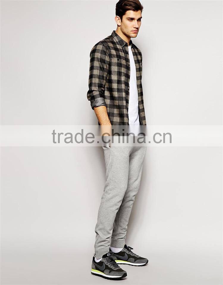 Mens slim fit blank jogger pants with zippered hem wholesale blank jogger pants