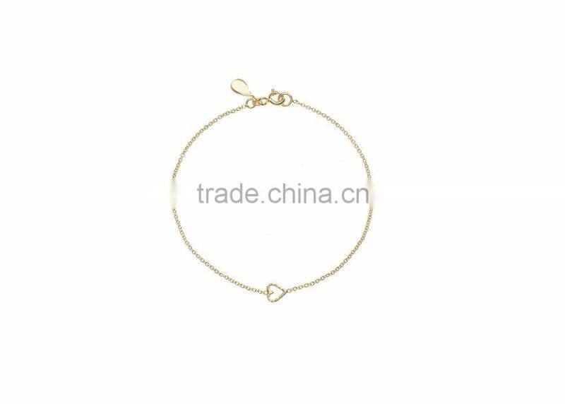 Gold Plated Designer Texture Heart Bracelet