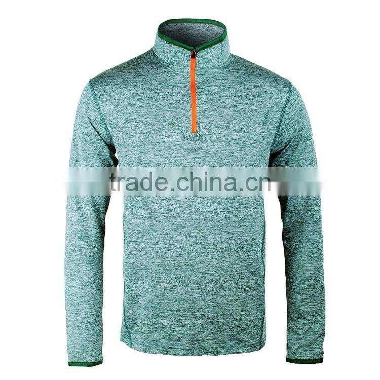 Women's Dry Fit Half Zip Neck Long Sleeve Sports Shirt Custom Zip Polyester Shirts