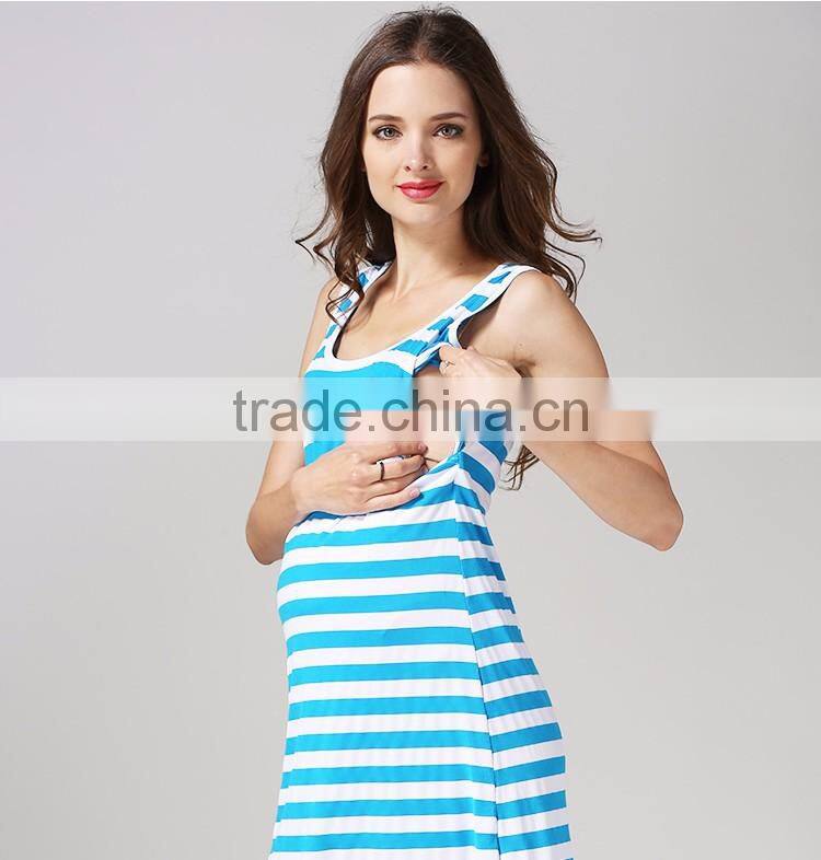 Maternity Dress Ladies Nursing Clothing Athleisure Hide Breastfeeding Opening Skirts