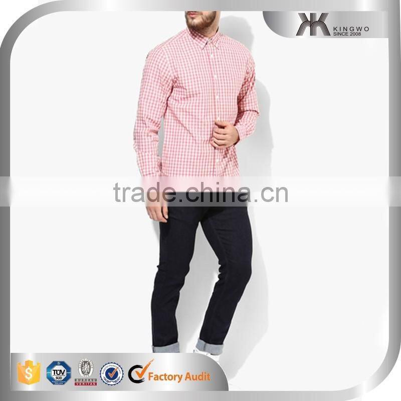 Pink Plaids Latest Shirts Pattern for Men Pictures New Model Shirts Men's Clothing