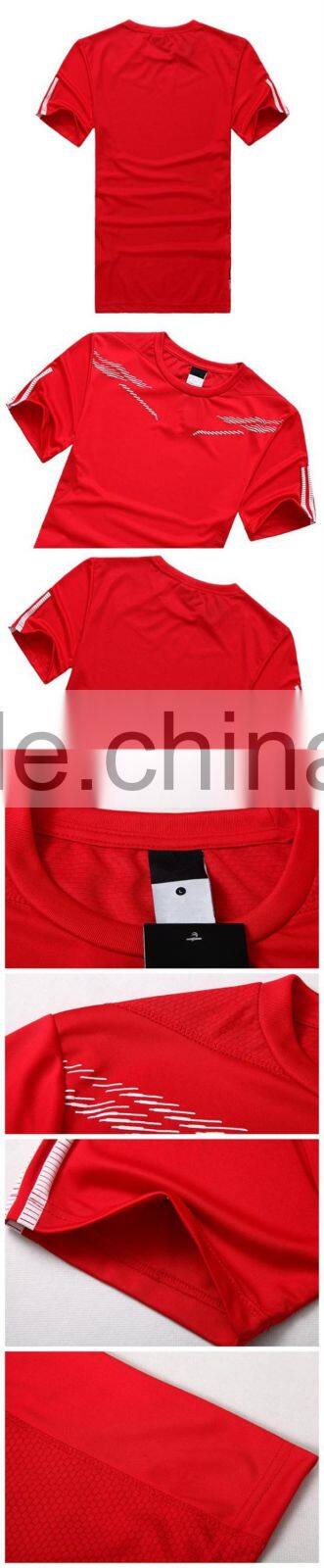 100% Polyester Mens Short Sleeve Quick Dry Slim Blank T Shirt Fashion Casual Running Tees