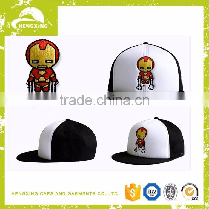 5 panel snapback print foam flat bill mesh trucker hat