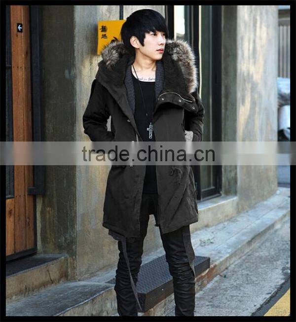 2016 new design vogue european style fishtail military fur parka designer men winter coat