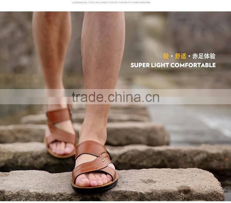 Male Sandals Men Genuine Leather Shoes Open Toe Sandals Slippers fashion Casual Shoes