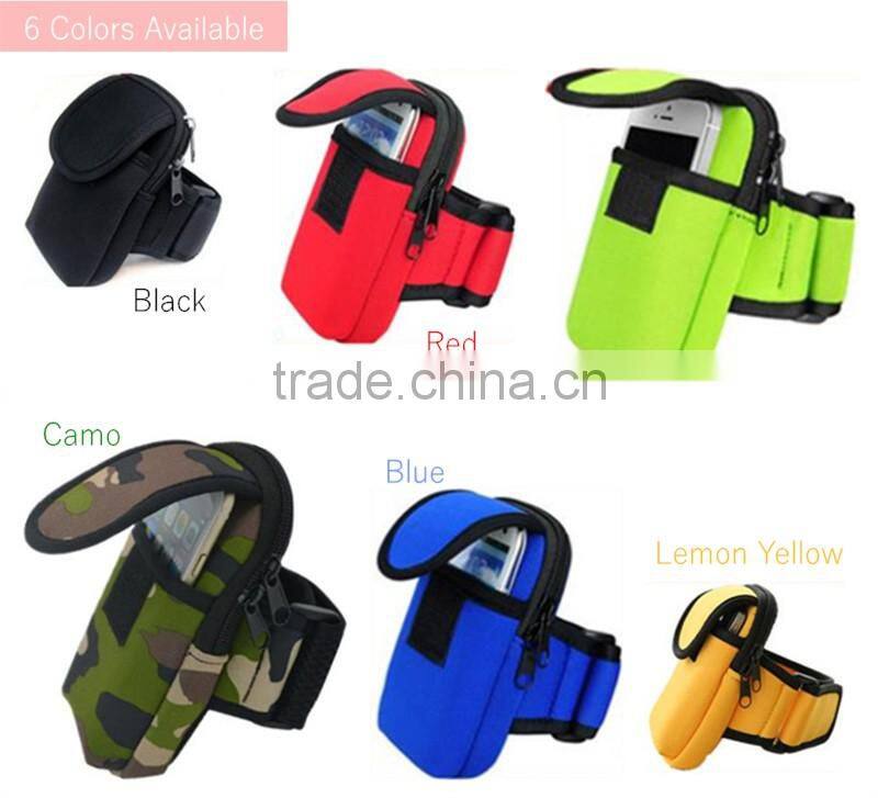 Dual Pocket Running Gym Sports Armband with Large Secure Zippered Phone Pocket~6 Colors Available~Accept Custom