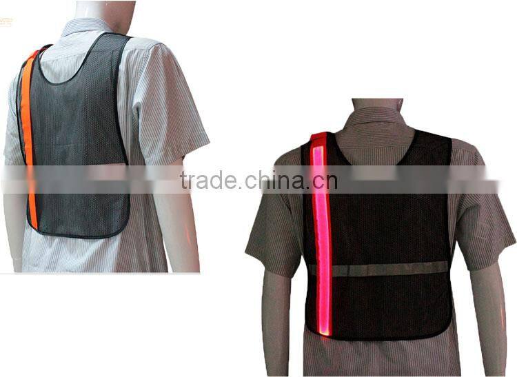 Night run mesh breathable reflective safety gear with led lights