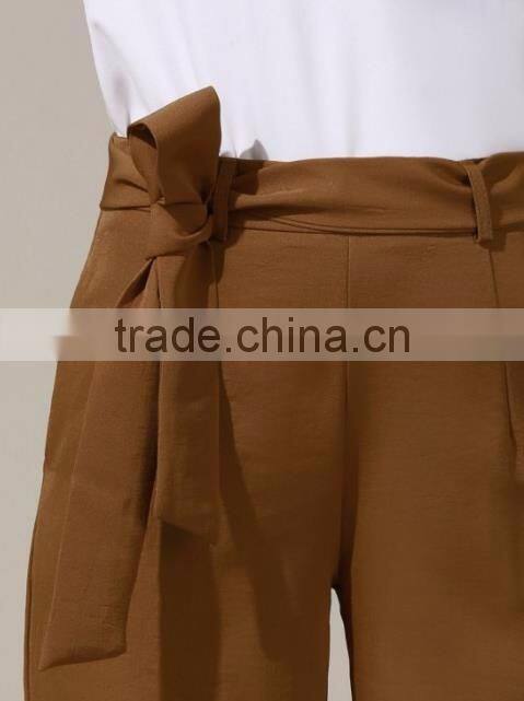 2017 Belted High Waist Wide Leg Pant,formal loose pants,pants for woman