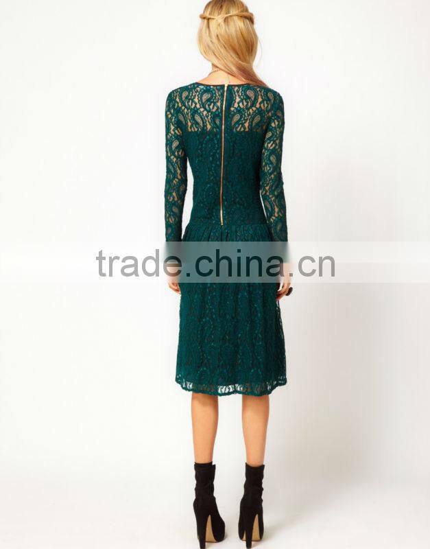 Lace Dress With Dropped Waist