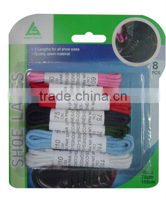 8PAIRS different color assorted round Shoe laces