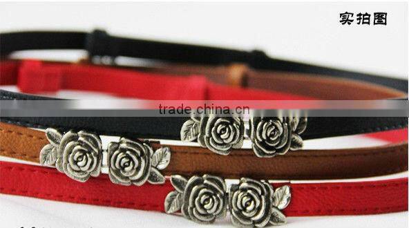 2013 fashion belts women with rosy shape buckle