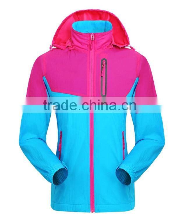 2016 Custom Fleece Lined Shiny Mens Nylon Windbreaker Jackets