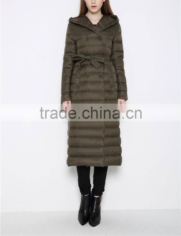 Direct From Factory Dark Green Wholesale Women Outdoor Down Jacket