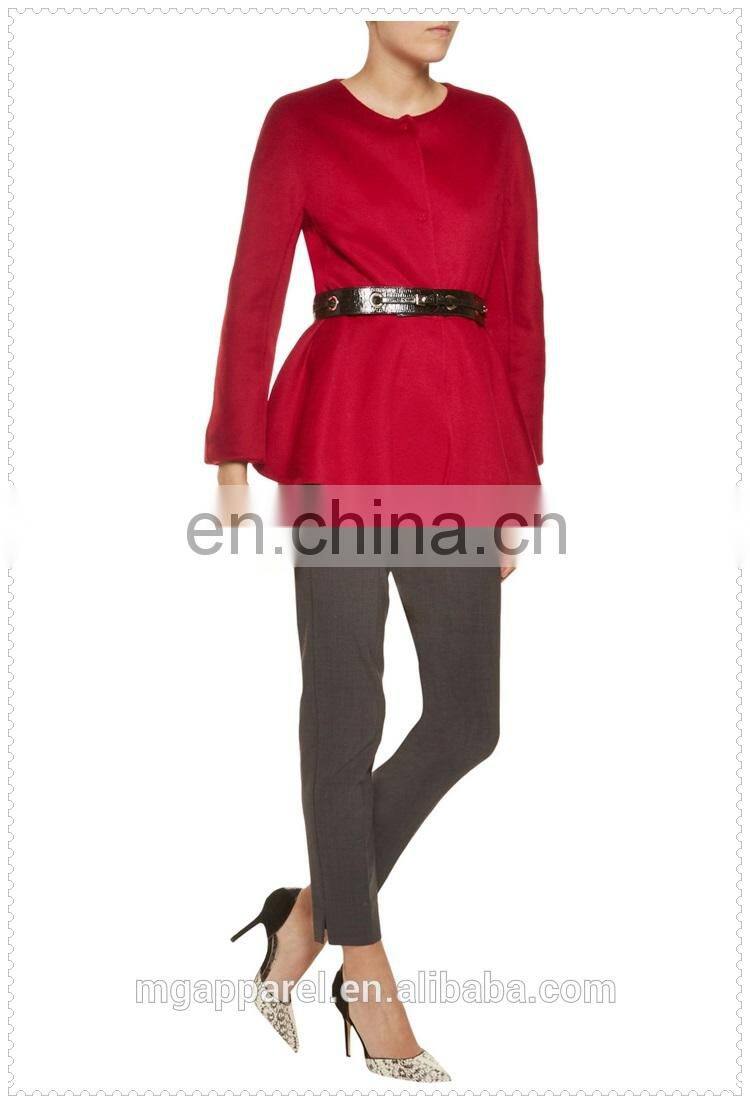 china new women elegant fashion long sleeve cashmere peplum jacket