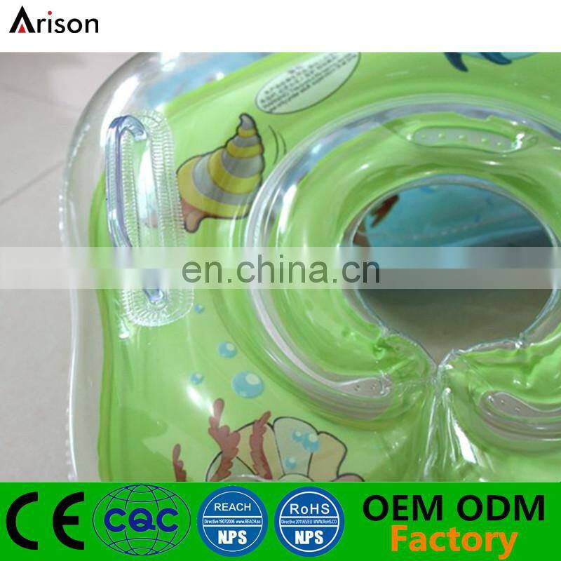 Factory stocked environmental PVC inflatable baby neck ring new-born baby bath ring with two chambers