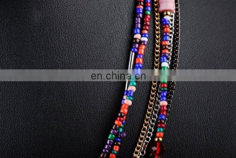 New Fashion Feather Women Necklace Beaded Necklace Chains Jewelry