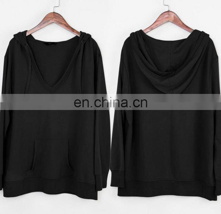 China suppliers wholesale clothing OEM Ladies V-neck long sleeves loose-fit top and blouse for