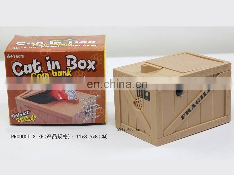 cute Cat stealing Money Box Plastic electronic cat coin bank