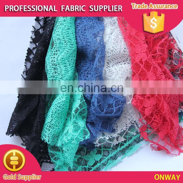 beautiful flower burnt-out polyester/cotton solid lace for all ladies' garment accessories