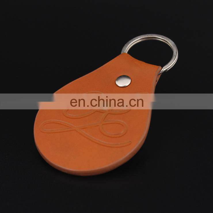 promotional gift custom logo leather keychain