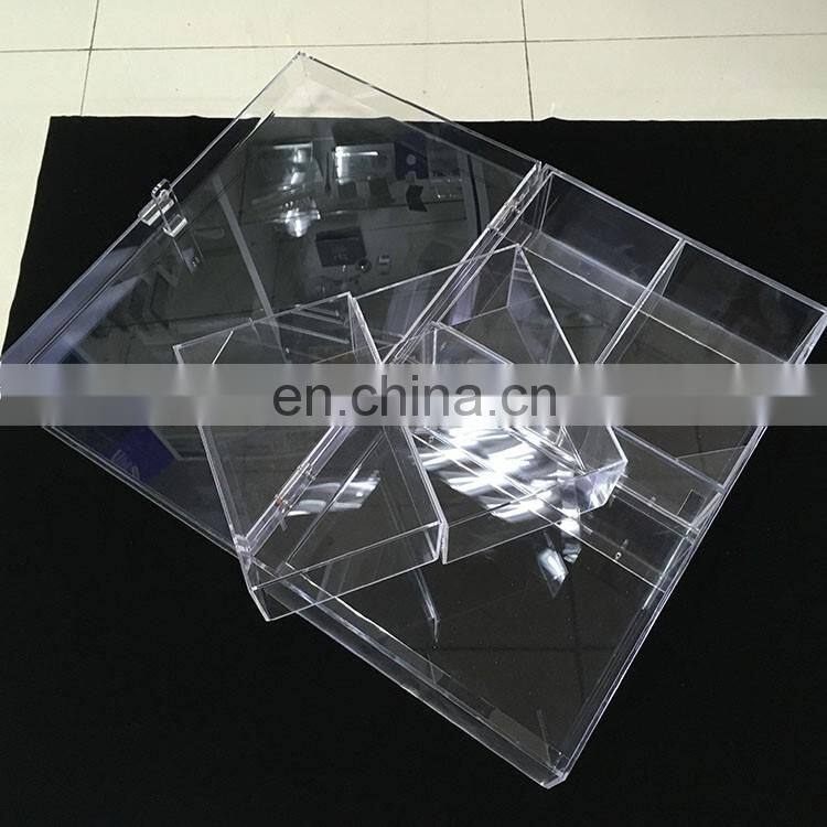 Factory Custom Plexiglass Lucite Big Large Clear Acrylic Storage box Hinged Cover With 4 Small Case Suitcase