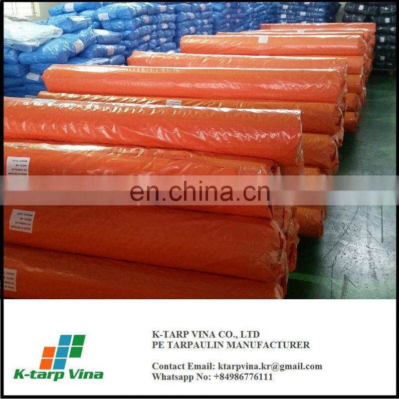 PE TARP ORANGE COLOR - TRUCK COVERING TARP - 170 GSM - 5x20m - 200 SQM, TO JORDAN