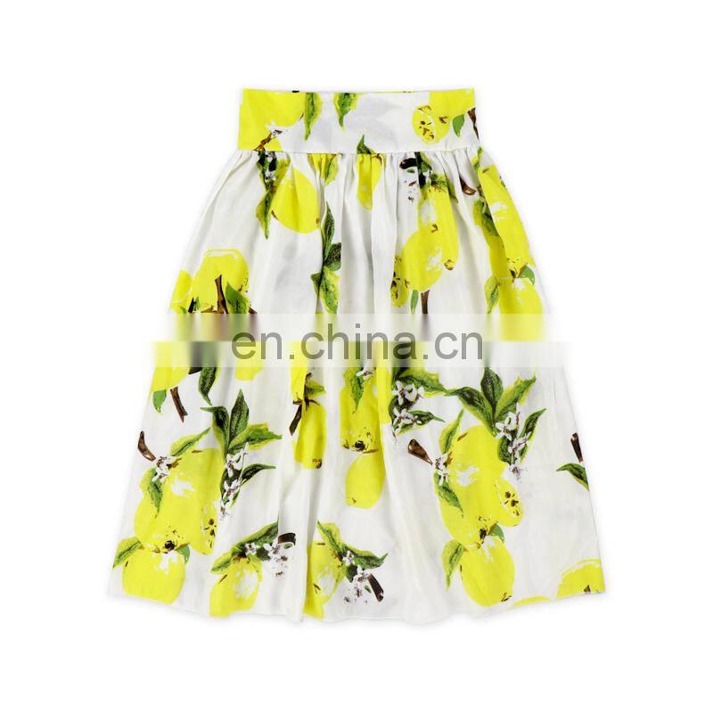 Custom baby girls petal skirts colorful prints fabric children girl maxi skirt