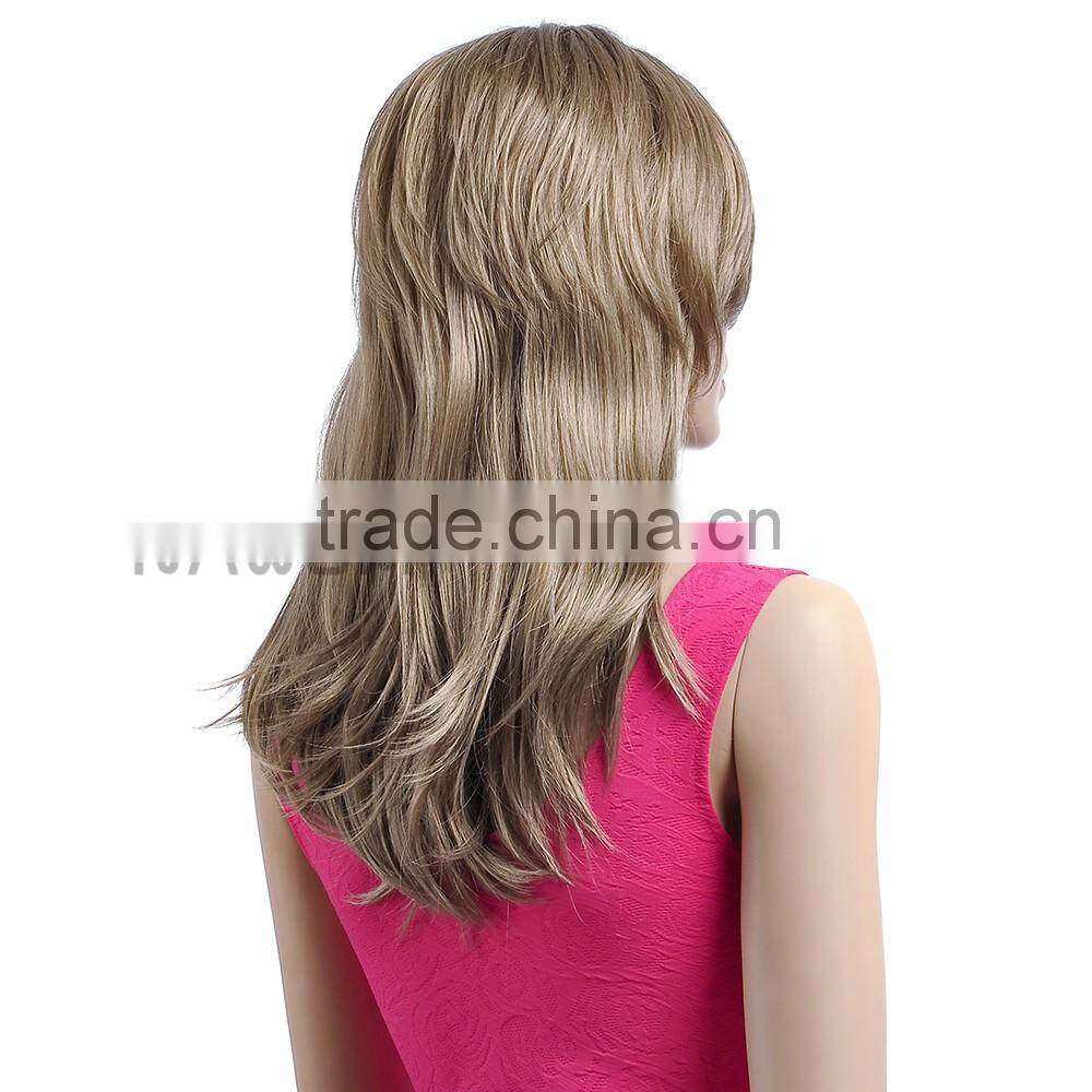 straight hair flooming face female wigs hair