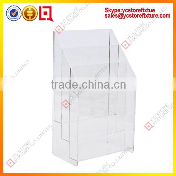 Wall mounted acrylic brochure holder, magazine holder