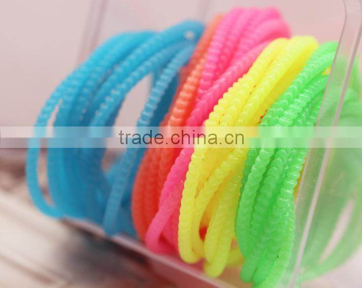 Silicone Bracelet Woman Wristband Hand mosquito repellent neon luminous Elastic Hair Band