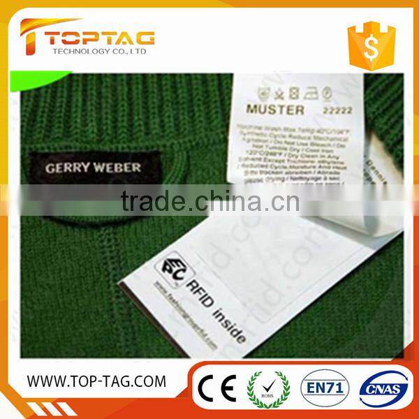 860~960MHz woven rfid UHF tag/ label for clothing management