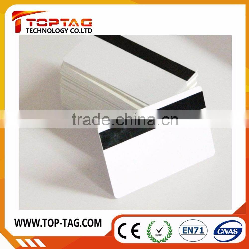 Blank white PVC card with hi-co magnetic stripe