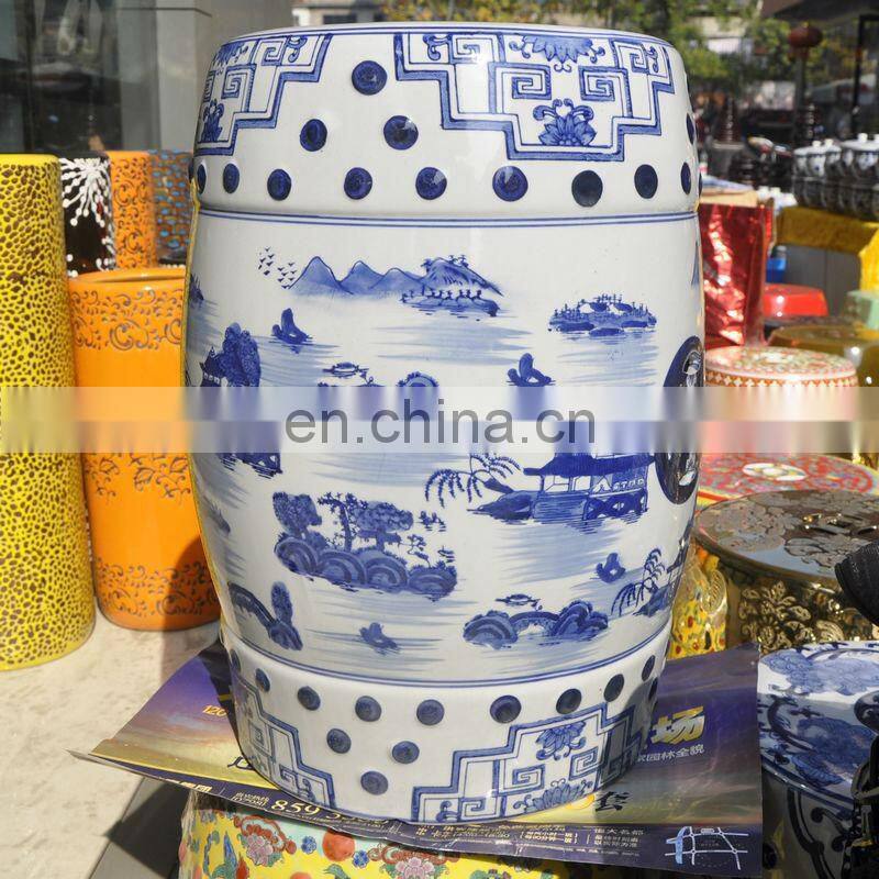 Cheap Antique Chinese Blue and White Porcelain Garden Furniture Stool