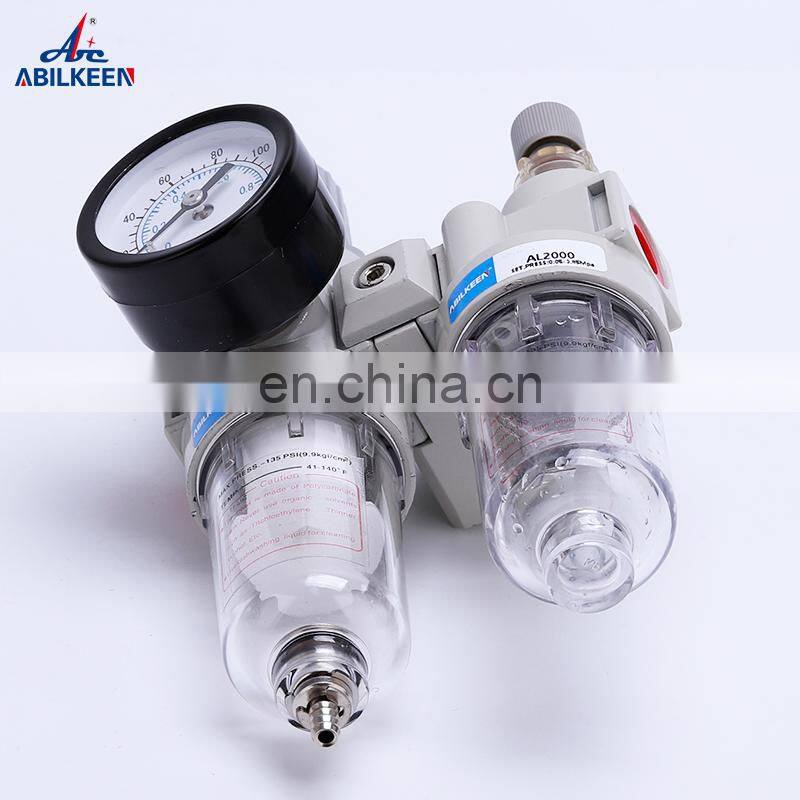 FRL AFC2000 Pneumatic Air Combination Filter Two Unit Pressure Drain Air Filter Regulator With Lubricator Gauge