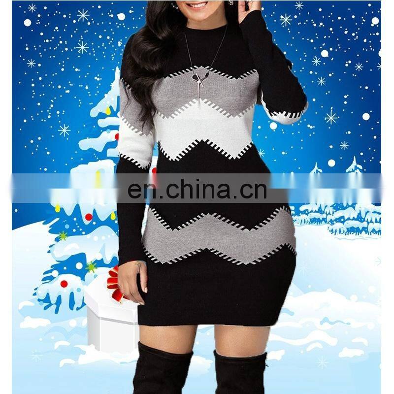 Wholesale custom-made women's Spring and autumn long-sleeved long-necked sweater pullover dress