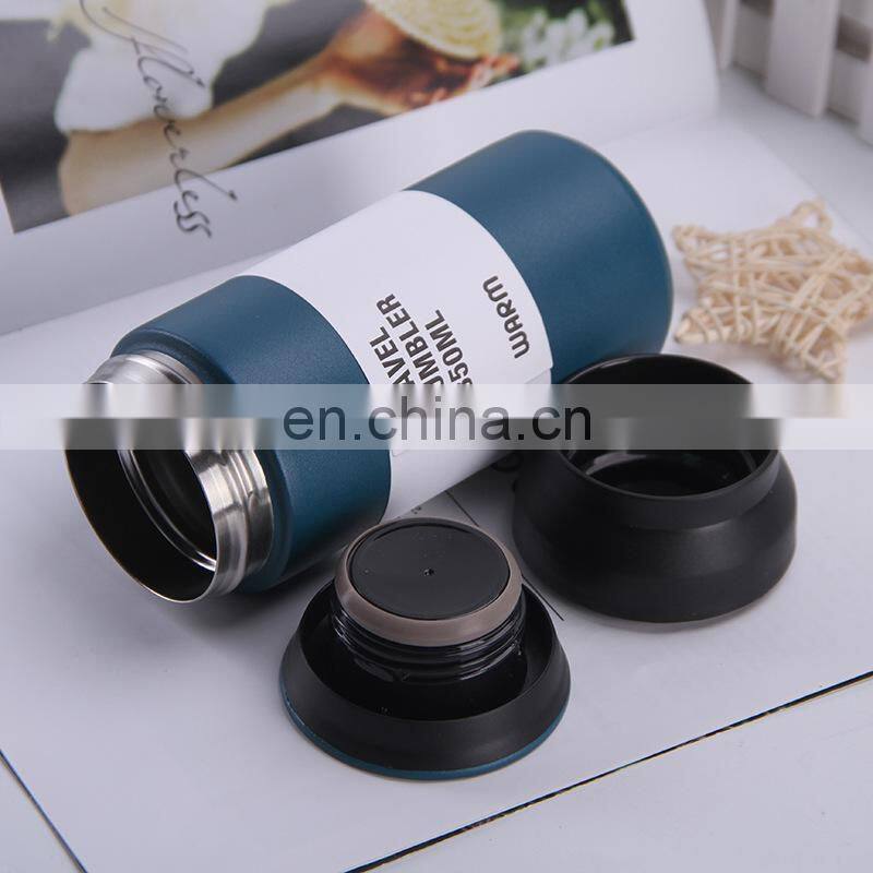 Portable 12oz Metal Coffee Mug Double Wall Vacuum Travel Tumbler with Handle