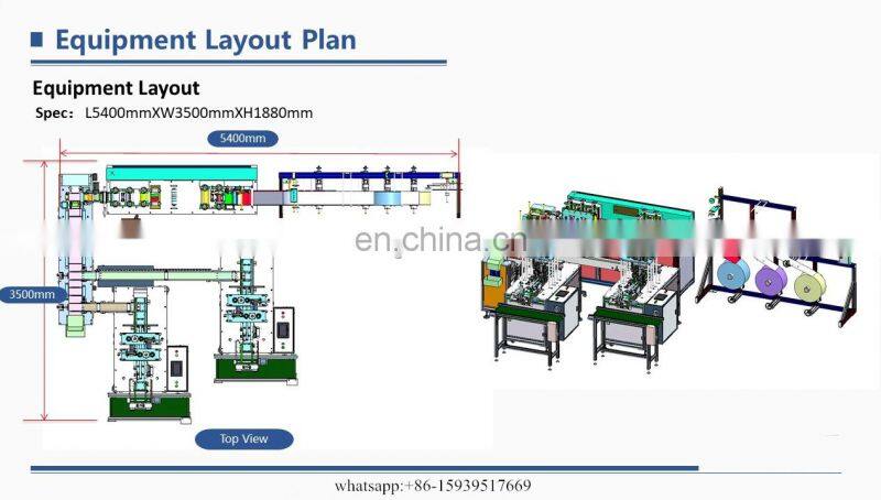 In stock supply high efficiency one drag two plane face mask making machine