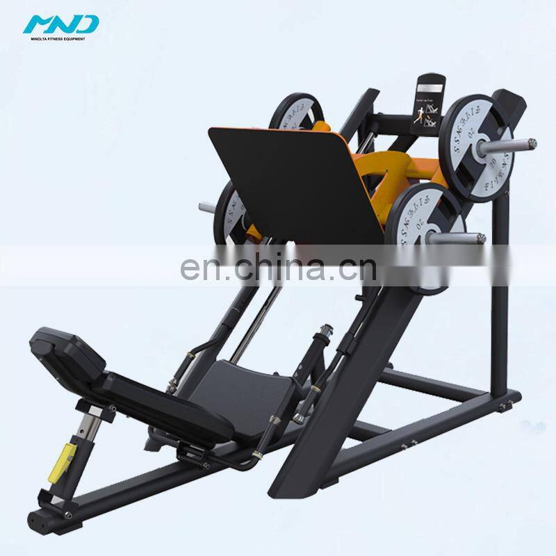 Plate Loaded Hack Squat Machine Gym Fitness Equipment MND PL56 Commercial Sport Equipment 45 degree Linear Leg Press Machine