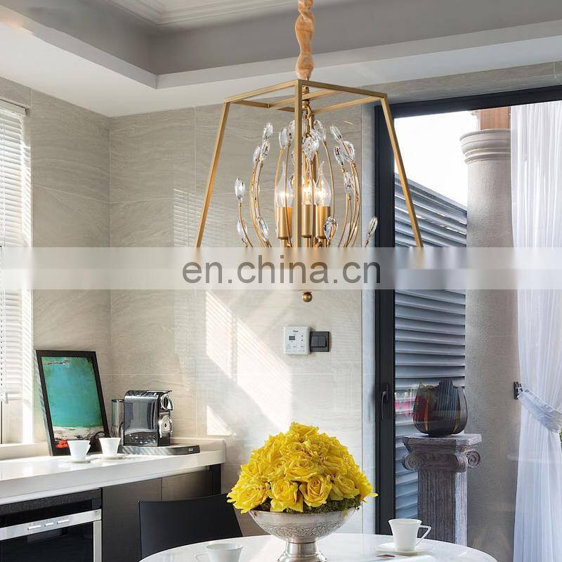 New design modern 3-lights crystal pendant light foyer flower lamp hallway