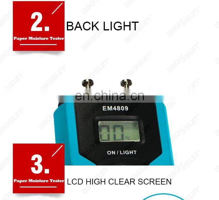 All-Sun EM4809 Stable Paper Moisture Meter Non-destructive Probe Paper Hygrometer Practical Moisture Tester