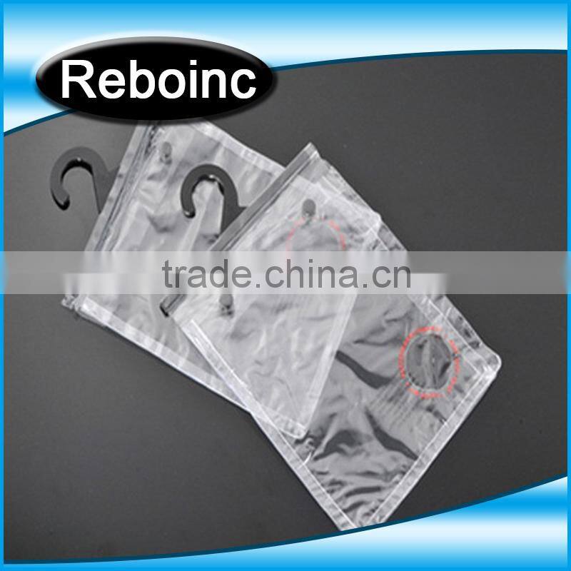 PVC packaging bags hanger hole/bottom opened PVC bags with colorful print