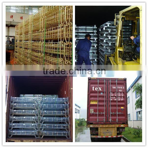 Industrial stackable foldable storage metal wire mesh cage container