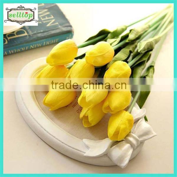 34cm mini pu real touch artificial orange tulips