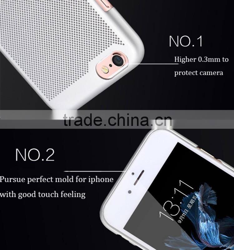 phone case for iphone 6splus with mesh design to dissipate heat
