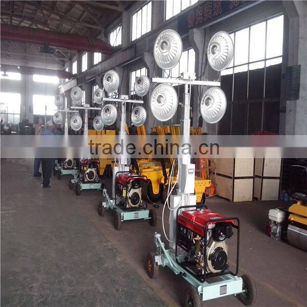 2016 hengwang High brightness 3 year warranty yanmar mobile tower light with cheap price